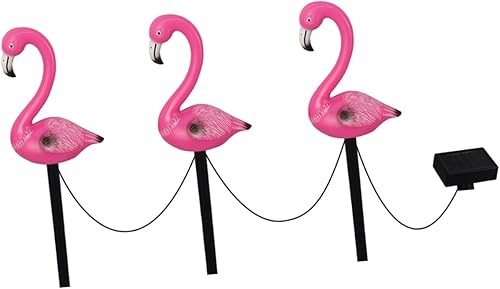 Diseño único de luces solares para decoración de jardín con diseño único de flamenco