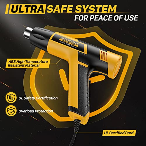Seekone Mini Heat Gun, 600W Dual Temperature Hot Air Gun Tool 572℉&932℉, With 4.9Ft Long Cable And Overload Protection For Crafts, Embossing, Paint Stripping, Shrink Wrap, And Heat Shrink Tube #TOP2
