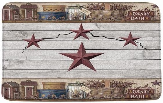 Rusty Western Country Primitive Outhouse Vintage Bathroom Rugs Soft Bath Rugs Washable Cover Floor Rug Absorbent Carpets Floor Mat Home Decor for