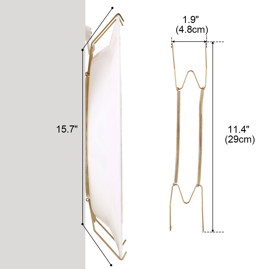 Sourcingmap Metal Spring Plate Hangers, Natural and Stretch Length 11.4" to 15.7" - Image 3