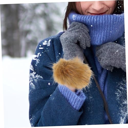 Muñequeras de invierno de piel sintética fina con acabado elegante de moda 2