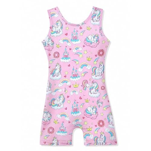 HOZIY Gymnastics Leotards for Toddlers Girls 4t 5t 4-5t Unicorn Pink Pinkish Biketard Crown Castle Rainbow Outfits Sparkly