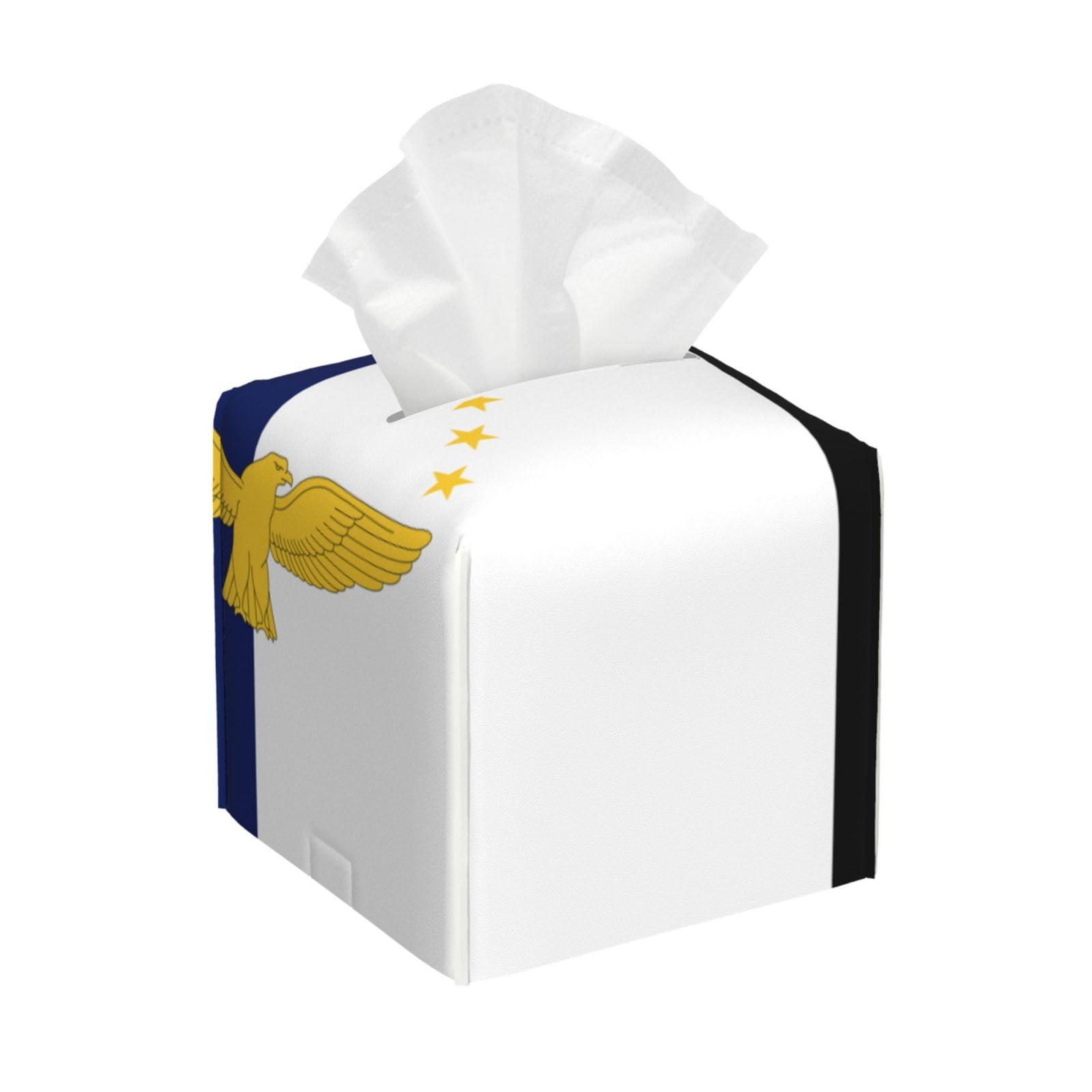 Azores Flag Square Tissue Box Cover with Modern and Stylish Bottom Tissue Box Storage Space