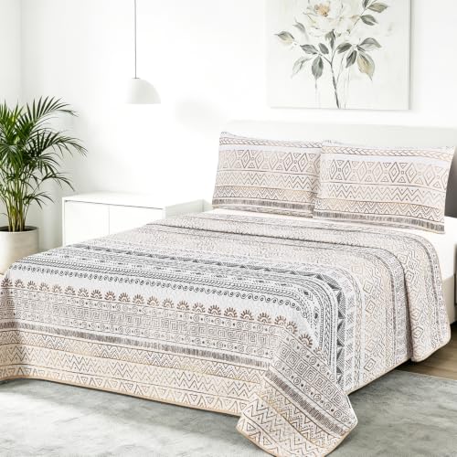 DECODEKO Colcha Verano Cama 150, Colcha 240x250 cm, Dos Funda Almohada 48×70cm, 100% Microfibra Colcha Bouti Estampada, Ligera y Suave (Mod11, Cama 150cm|con Funda Almohada)