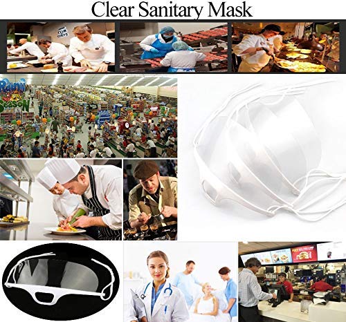 10Pcs Professional Transparent Sanitary Cover Open Face Guard For Hotels, Mall, Beauty Salons, Food Handlers, Read Lips Microfiber Glasses Cleaner Random Color 1Pcs #TOP4