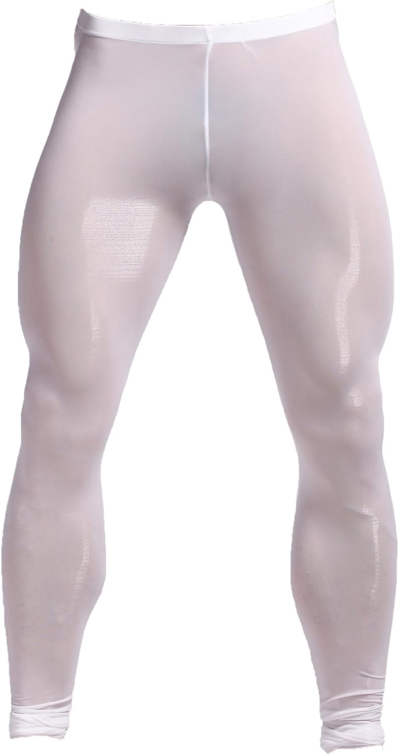 Mufeng Men's Mesh Yoga Pants See Through Sport Tights Compression Pants Workout Bodybuilding Hot Pants
