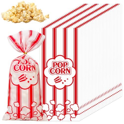 300 bolsas de 12,5 x 27,5 cm, bolsas de palomitas de maíz, pequeñas bolsas de papel rojas, caja de palomitas de maíz, bolsas de caramelo, accesorios para máquinas para fiestas y aperitivos
