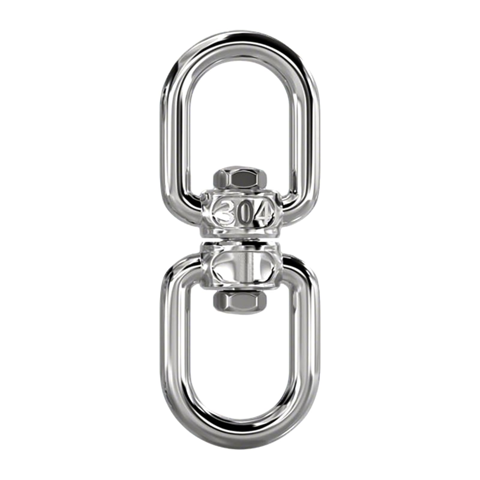 1 gancho giratorio de doble ojo, M18 de acero inoxidable 304, con doble extremo de ojo a ojo para columpios de árboles, hamacas, plantas colgantes, llavero, anillo conector para uso en exteriores
