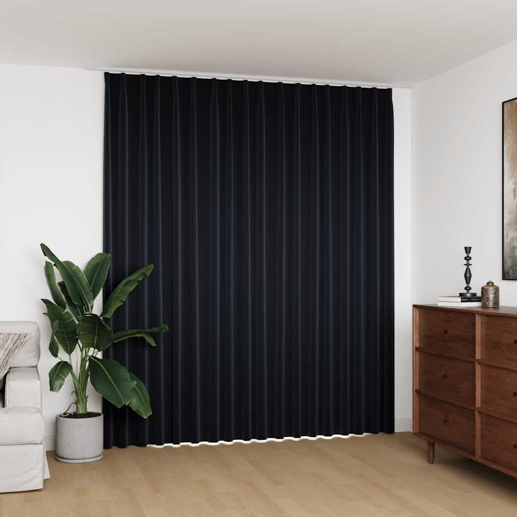 Tomostar Rideau occultant avec Crochets Noir 290x245 cm