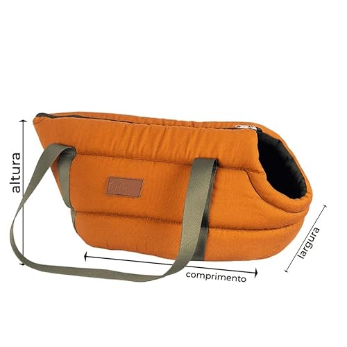 Bolsa de Transporte Aberta Flat Fábrica Pet para Cães e Gatos (Mostarda, Médio)