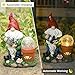 Ovewios Garden Gnome Statue, Resin Pots with Crack Ball Gnome Figurine with Solar Lights for Porch Patio Yard Outdoor Decor