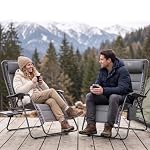 TIMBER RIDGE Heated Oversized Zero Gravity Chair, 33" Wide, 500 lb, Gray - Image 2
