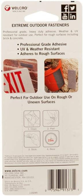 Promo Discount Up To 70% Off VELCRO Brand Industrial Strength Fasteners | Extreme Outdoor Weather Conditions | Professional Grade Heavy Duty Strength Holds up to 15 lbs on Rough Surfaces | 4 x 2 inch strips, 2 Sets, Titanium Get Special Price VELCRO Brand Industrial Strength Fasteners | Extreme Outdoor Weather Conditions | Professional Grade Heavy Duty Strength Holds up to 15 lbs on Rough Surfaces | 4 x 2 inch strips, 2 Sets, Titanium