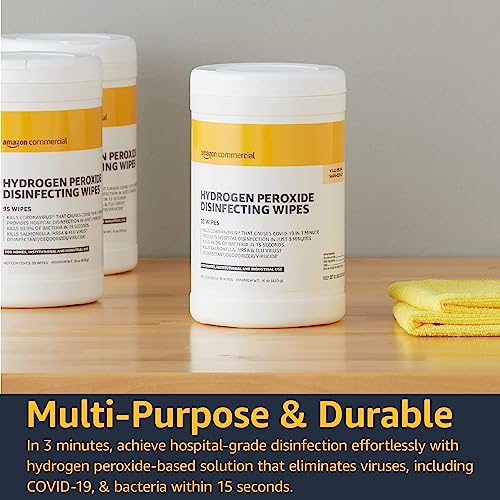 Amazoncommercial Hydrogen Peroxide Disinfecting Wipes, 95 Count, 6 Pack (570 Total Wipes) #TOP5