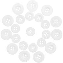 ButtonMode Lab Coat Buttons Fits Allheart, Dickies, Figs, Healing Hands, Landau Labcoats with 4 Holes 22pc Set Has 11 Front 19mm or 3/4 Inch, 11 Sleeve 15mm or 5/8 Inch, White, 22-Buttons