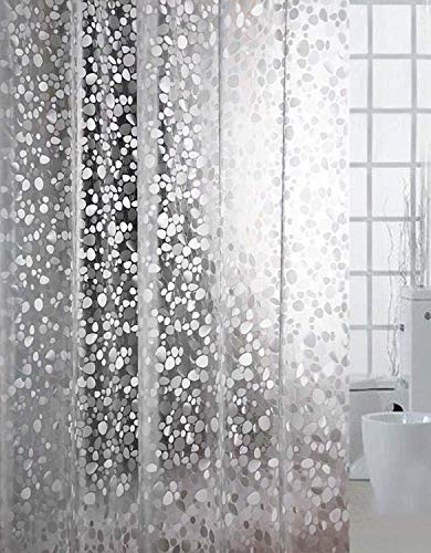 Image of Kuber Industries Coin Design 6 Pieces PVC .20 MM Shower Curtain - 7 Feet (Transparent) -CTKTC14635