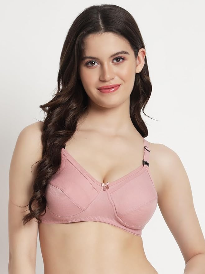 Women's Cotton Front Open Nursing Bra, Non-Padded Non-Wired Full Coverage Maternity and Feeding Bra with Easy Clip Closure-image-7