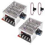 2Pcs DC 7-70V PWM Motor Speed Controller 30A Switch Control Adjustable 12V 24V 36V 48V PWM Motor Speed Regulator with 2Pcs 30A Amp Fuse