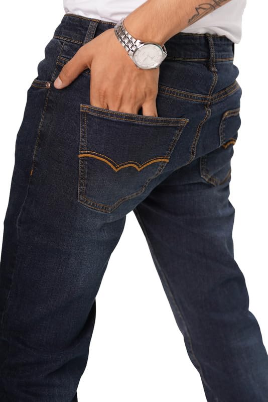Alamo Mens Skinny Jeans - Classic Denim Slim Fit Jeans for Men with 5 Pockets3