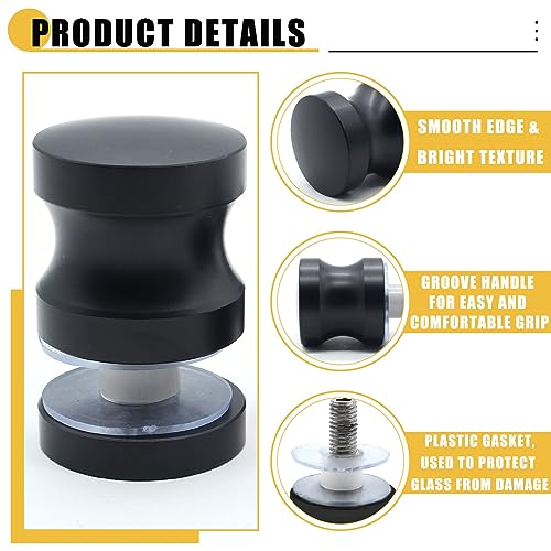 Image of 2 Pack Shower Glass Door Handle, Stainless Steel Shower Doors Knob One Sided Pull Hardware for Bathroom Glass Doors (Black)