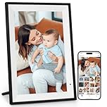 AEEZO 32 GB Cornice Digitale WIFI 10.1 Pollici,1280 x 800 IPS Touch Screen,Rotazione Automatica, Istantaneamente Condividi Foto e Video Tramite APP Istantaneamente da Qualsiasi Luogo (Nero)