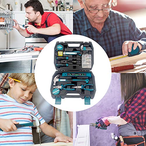 ORFELD Tool Sets 116 pieces Household Hand Tool Kits with Hard Plastic Case for Home Garden Garage Office Dormitory and Manual Assembly