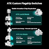 ATK RS7 Air Esports klawiatura z efektem Halla 75% 81 klawiszy, opóźnienie 0,08 ms, matowe nasadki klawiszy PC (zielone/lodowe)