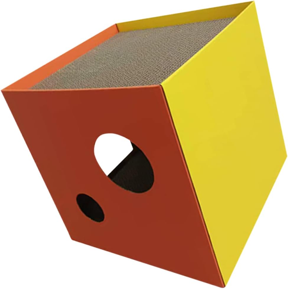 Cat Scratching Board Cube Indoor Cat House Comfortable Design Multi-Purpose for Rubbing Claws and Relaxation Stable