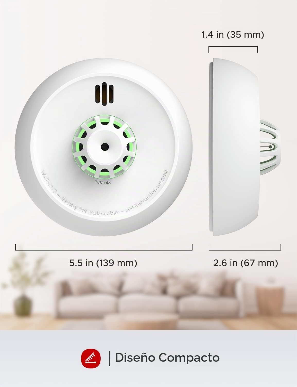X-Sense Alarma de Calor Wi-Fi con batería sellada de 7 años y fácil configuración, Compatible con la aplicación X-Sense de Seguridad para el hogar, Requiere estación Base SBS50, XH02-M