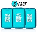 Food Storage Containers - Plastic Meal Prep Containers - Motivational, Multi Colored, Three Pack & 100% Leak Proof (3 Pack, Rise&Grind)
