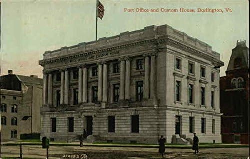 Post Office and Custom House Burlington, Vermont VT Original Antique Postcard