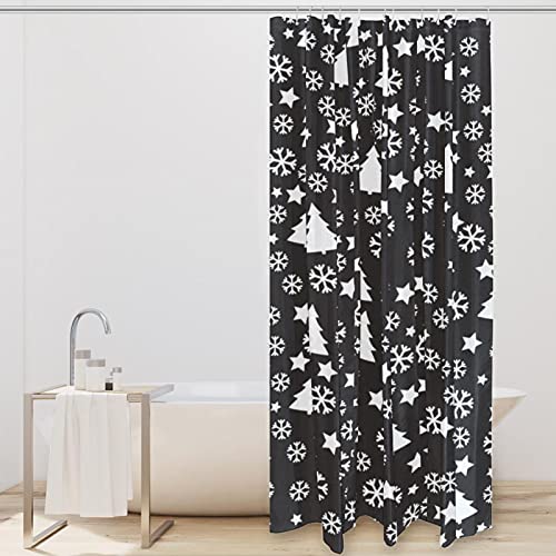 Rideau de douche de Noël grand format avec 12 crochets de baignoire