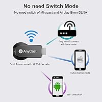Vista 5 de Receptor de pantalla inalámbrico 4K 1080P 5G/2.4G de doble banda, SmartSee WiFi HD, adaptador de espejo fundido para iPhone, Mac, iOS, Android a TV