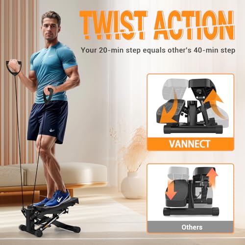 Steppers for Exercise Workout, Mini Stepper with Resistance Bands, Stair Steppers with 330LBS Loading Capacity, Ultra-Quiet Portable Home Workout Equipment - Image 8