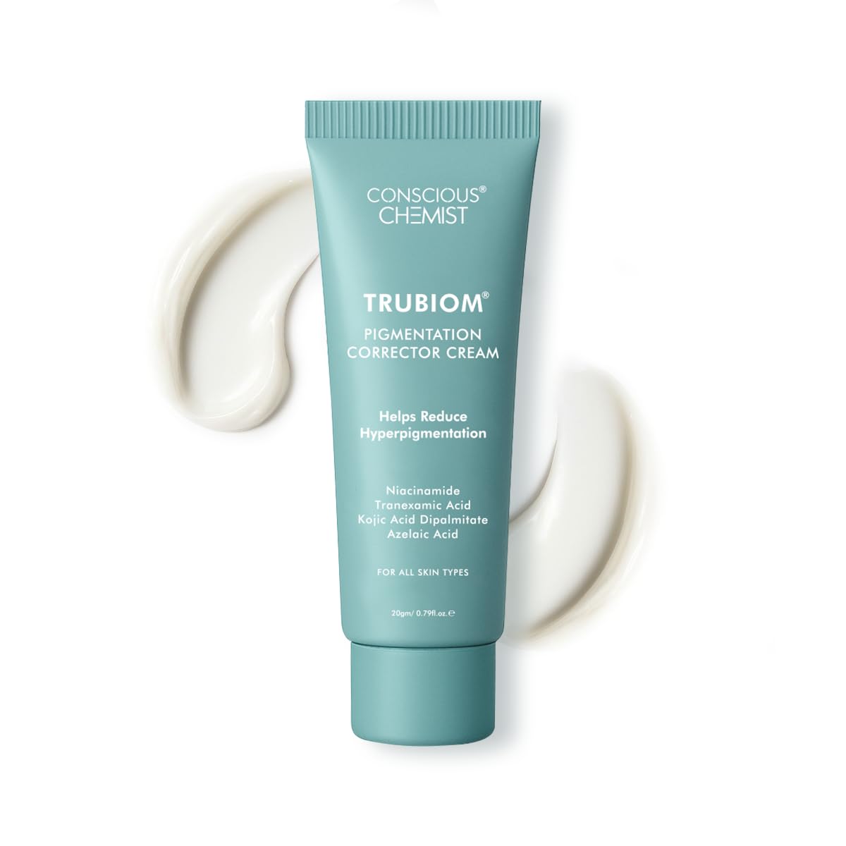 Conscious Chemist Kojic Acid Face Cream, 20g, Azelaic Acid Cream, Face Cream, Niacinamide & Tranexamic Acid, Anti Pigmentation Cream, Reduce Dark Spots, All Skin Type - Trubiom