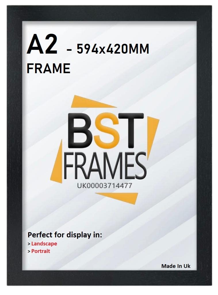 Bargain Shop Az Black Wooden Effect Picture Photo Frames (A2 (16.5"X23.4") (594Mm X 420Mm), )