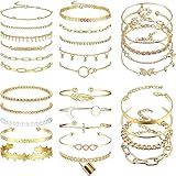 kette armband set rosegold 💝MODE VERSTELLBARES ARMBAND💝Armband damen gold set ist der perfekte Abschluss für jedes Outfit. Sie können es mit anderen Lieblingsstücken kombinieren, das stilvolle Goldkettenarmband für Frauen ist für das tägliche Tragen und andere Anlässe wie Partys, Abendessen, Hochzeiten und so weiter geeignet. Ideales Geschenk für Frau, Mutter, Freundin, Tochter zum Geburtstag, Jahrestag, Valentinstag, Muttertag und so weiter.