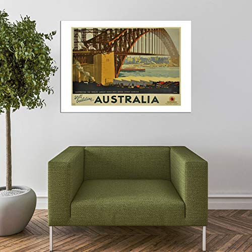 Affiche de voyage Australia Percy Trompf pont encadré S - 7