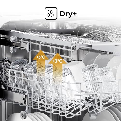 Hisense HS622E90X 13 Place Settings 8 Programs Freestanding Dishwasher, Water & Energy Efficient, Silver, 1 Year Warranty
