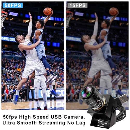 Image of 5MP Global Shutter USB Camera 1944P@50fps High-Speed Webcam with 3.6-10mm 3X Manual Zoom Lens Ideal for Lightburn, Motion Capture, Face Recognition & QR Code Scanning