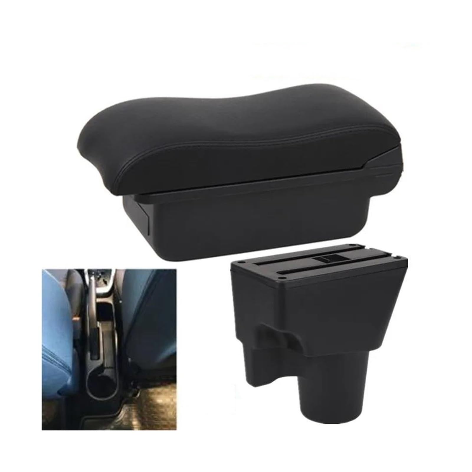 OOPUHKSY Armrest Box For Kia For Picanto For Picanto 3X-Line Car Armrest Storage Box Interior Parts Car Accessories(A2 black line No USB)