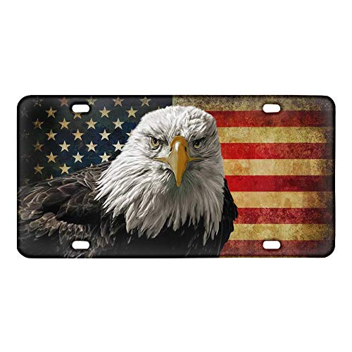 TOADDMOS Blauadler USA-Flagge Nummernschild, Grunge amerikanische Flaggen, dekoratives Autoschild für Auto, LKW, 15,2 x 30,5 cm TOADDMOS Blauadler USA-Flagge Nummernschild, Grunge amerikanische Flaggen, dekoratives Autoschild für Auto, LKW, 15,2 x 30,5 cm