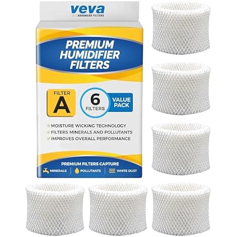 VEVA 6 Pack Premium Humidifier Filters Replacement for Honeywell Filter A, HAC-504, HAC-504AW, HCM 350 and Other Cool Mist Models Cover