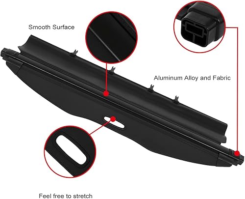 Miniatura 207 de SCITOO Cubierta de carga 2013 2014 2015 2016 2017 2018 compatible con Toyota RAV4 2.5L actualizado anti-mirón retráctil trasero maletero cubierta