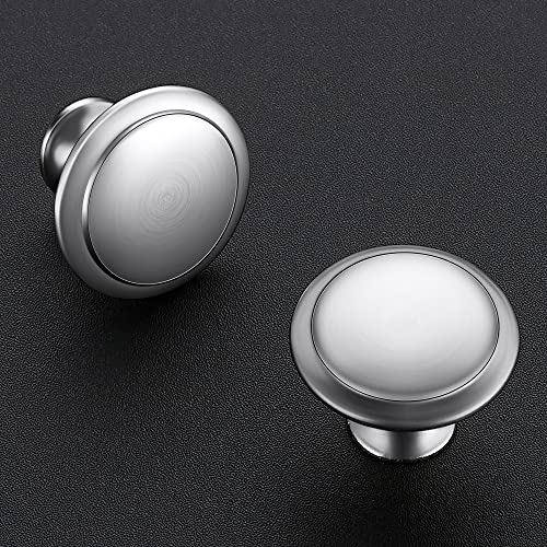 Ravinte 30 Pack Brushed Nickel Kitchen Cabinet Knobs 1-1/4 Inch Round Drawer Pulls Satin Nickel Stainless Steel Drawer Handles Door Hardware for Dresser Cabinets - Thumbnail 2