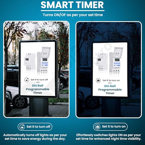 Image of Blackt Electrotech (BT41D): 16 /240V AC Programmable Daily /Weekly Digital LCD Display Control Counter /Time Timer Relay Switch: DIN Rail Type (Warranty 12 Months) (with Cabinet)