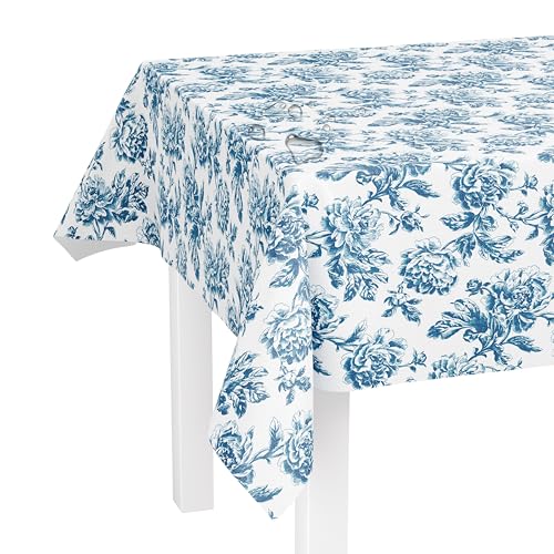 LILENO HOME - Mantel lavable por metro 220x140cm (con borde de corte) en Rosa Inglés BAU Motivo - Mantel de hule repelente al agua ideal como mantel o mantel para juego de mesa de cervecería