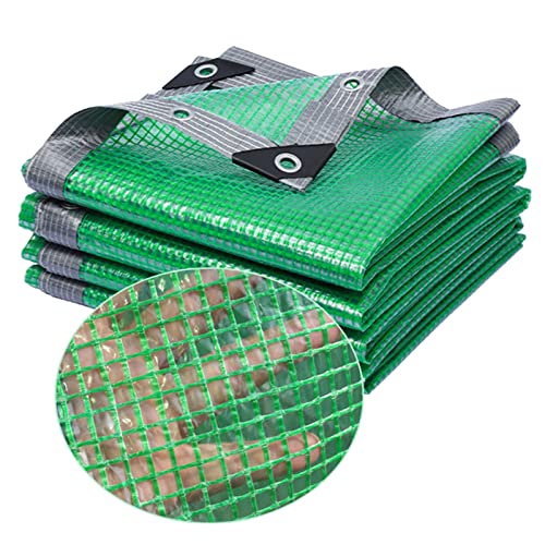 THAUXI 0.3mm Bâche Transparente imperméable 2x2M Bâche armée de Protection de Serre Couverture auvent Chiffon translucides Vert,4x5m,2x7m,5x14m,6x8m,3x3m,8x10m (Size : 3x4m)