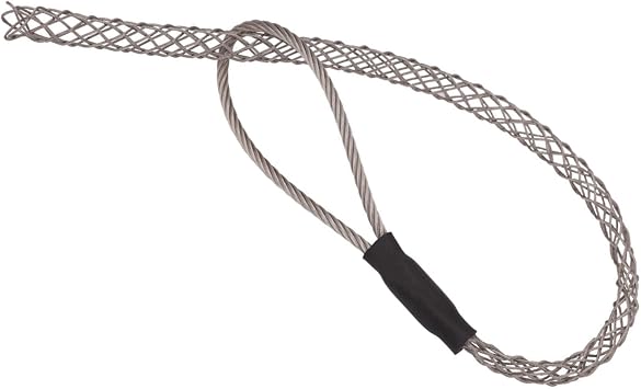 Cable Pulling Grip Sock Kit Galvanizing Steel Antislip Pipe Cable Wire Pulling Grips Lassos Set Flexible Eye Mesh Rope Black