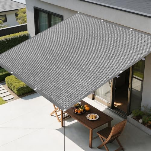 Voile d'ombrage rectangulaire gris pour grand patio, jardin moderne et terrasse d'été - 2